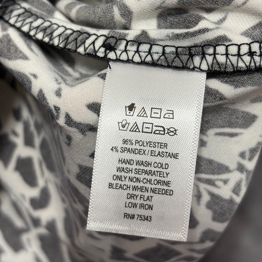 Tahari Abstract Print Top L Sleeveless Black White Modern Chic Statement Bold‎ - Picture 4 of 9